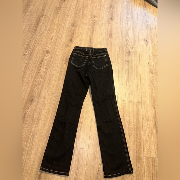 Reformation Pamela Ultra High Rise Black and White Straight Leg Jeans Size 25 - Picture 9 of 13